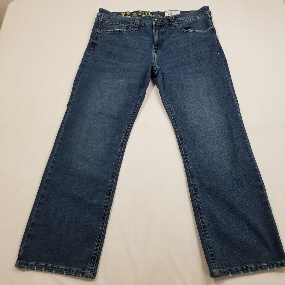 TK Axel Mens 36x30 Jeans Slim Boot Cut Stretch AXMB0074 Mediterranean Blue